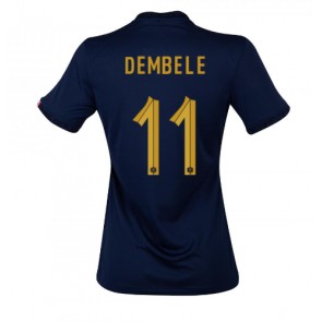 Frankrike Ousmane Dembele #11 kläder Kvinnor VM 2022 Hemmatröja Kortärmad